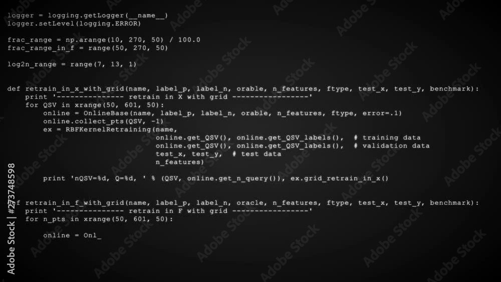 3D Hacking code data flow stream on black . Computer screen with encrypted fast typing coding symbols. Network security, programming, development, cyber encryption with blockchain and crypto concept