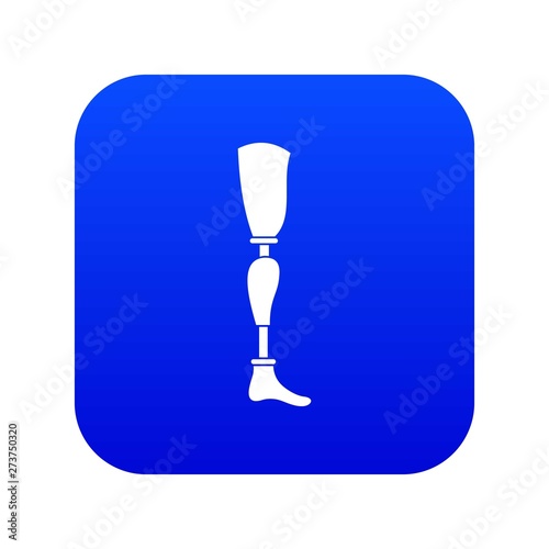 Prosthesis leg icon digital blue for any design isolated on white vector illustration