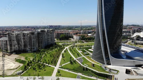 Famous Modern District of Milan, CityLife, Aerial View, 2019 photo