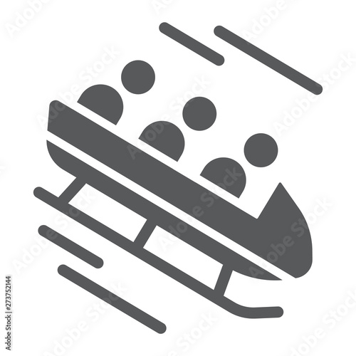 Bobsleigh glyph icon, sport and winter, bobsled sign, vector graphics, a solid pattern on a white background.