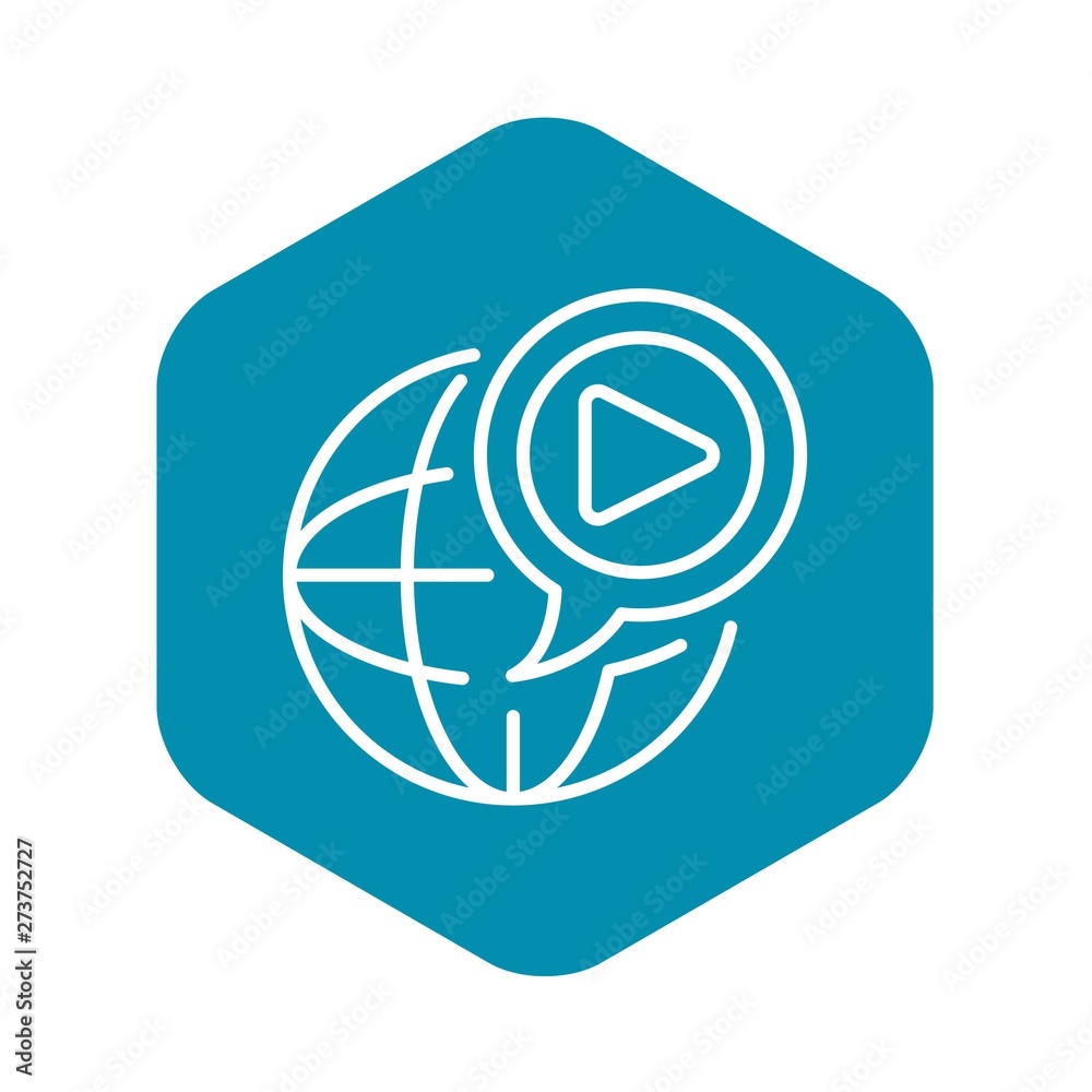 Global video blog icon. Outline global video blog vector icon for web design isolated on white background Global video blog icon. Outline global video blog vector icon for web design isolated on white background