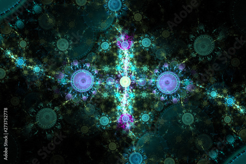 Blue illustration fractal b...