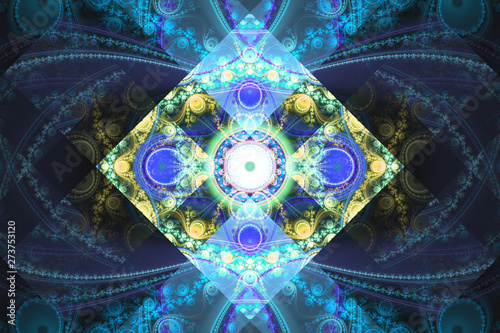 Blue illustration fractal b...