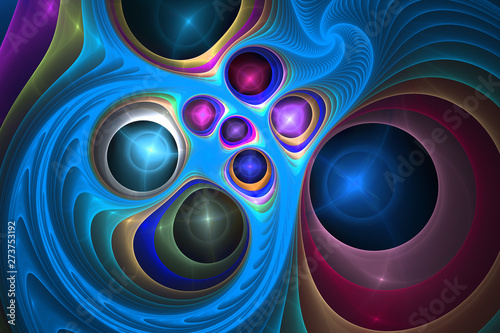 Blue illustration fractal b...
