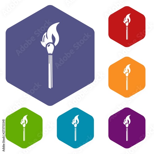 Burning match icon. Simple illustration of burning match vector icon for web