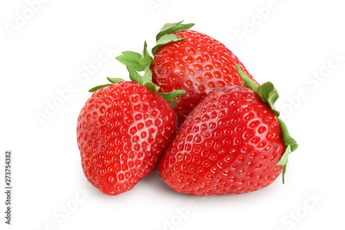 Strawberries isolated on white background. Top view. Flat lay pattern