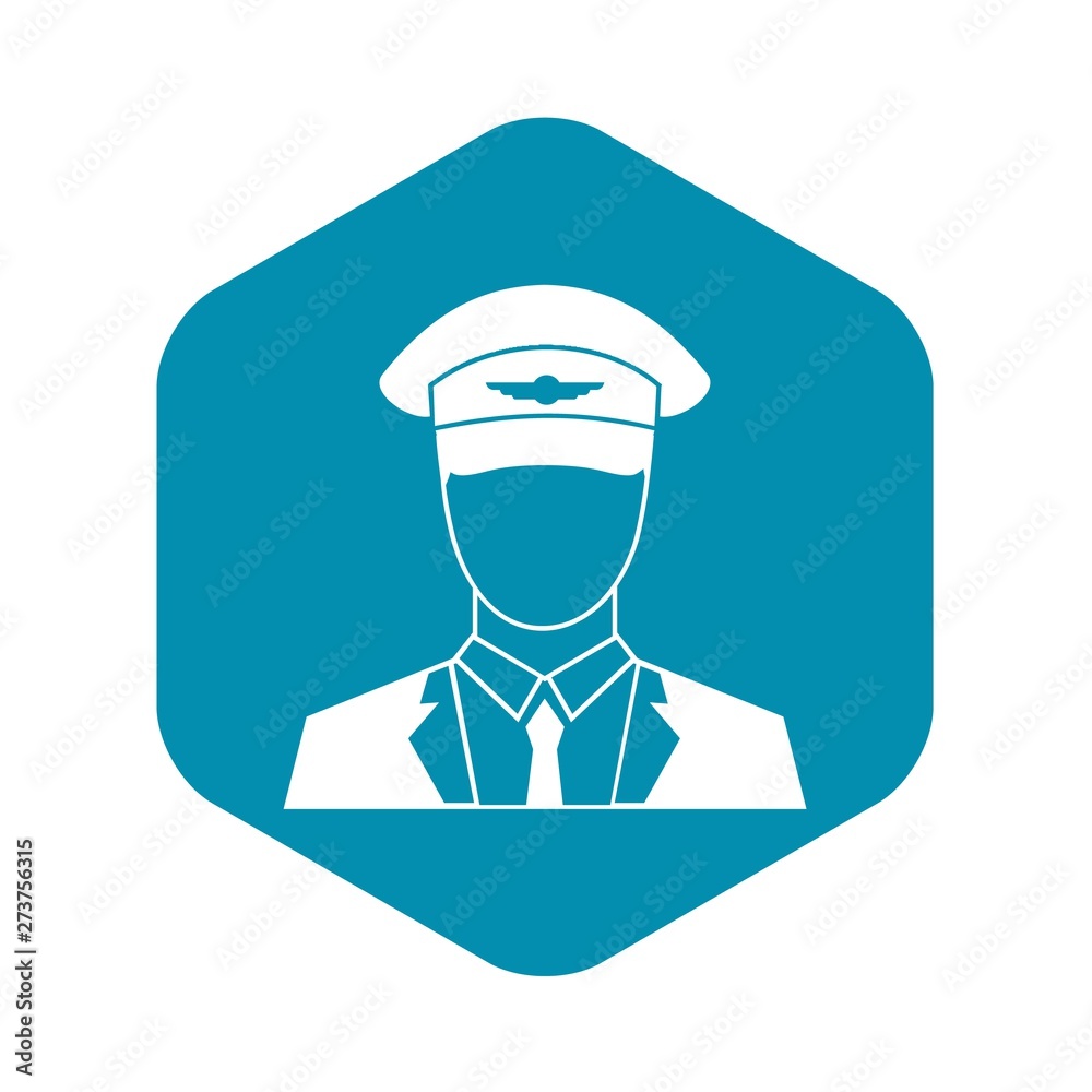 Pilot icon in simple style on a white background vector illustration Pilot icon in simple style on a white background vector illustration