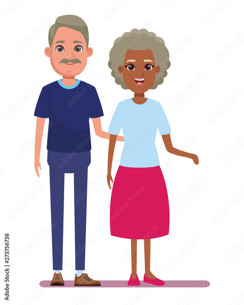 elderly people avatar cartoon character