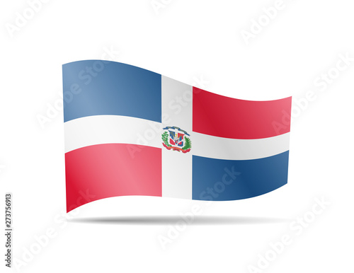 Free Download Waving Dominican Republic flag in the wind. Flag on white vector illustration - GFXLoad