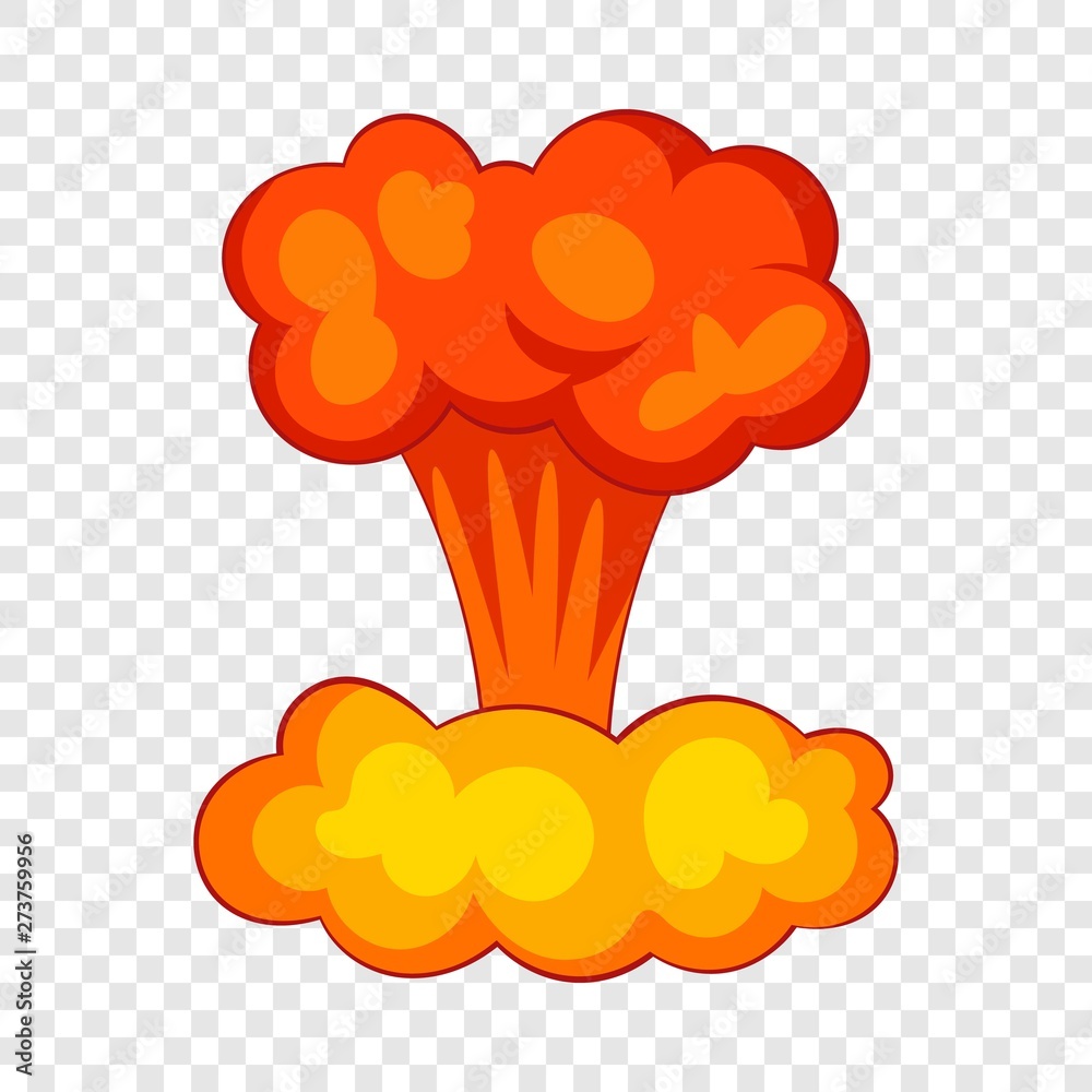Explosion of nuclear bomb icon. Cartoon illustration of explosion of nuclear bomb vector icon for web
