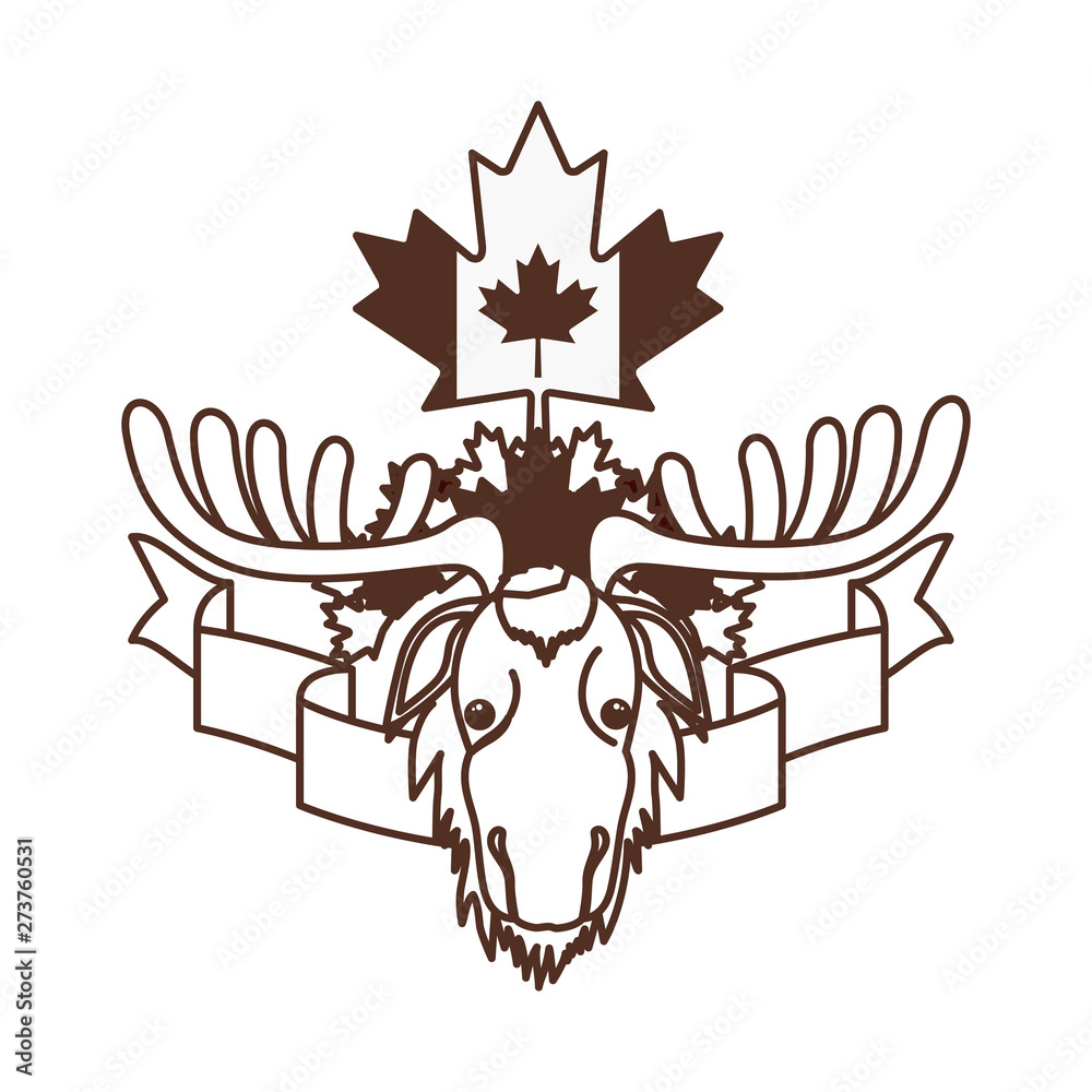 Obraz premium Moose forest animal of canada design