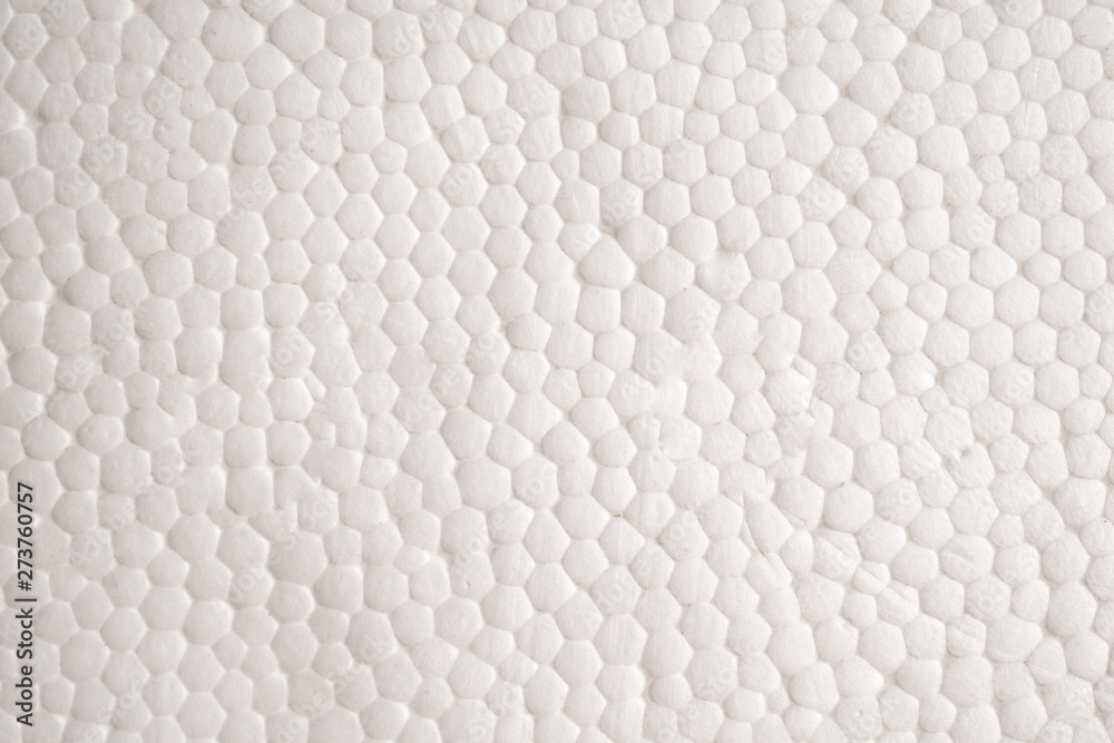Fototapeta premium Textured background of white polystyrene foam