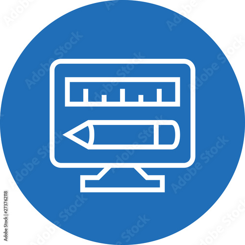 CAD Computer Design Outline Icon