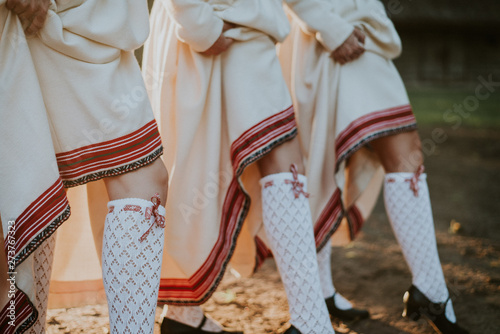 Latvian folk dancers in Abrenes folk dress © Rihards