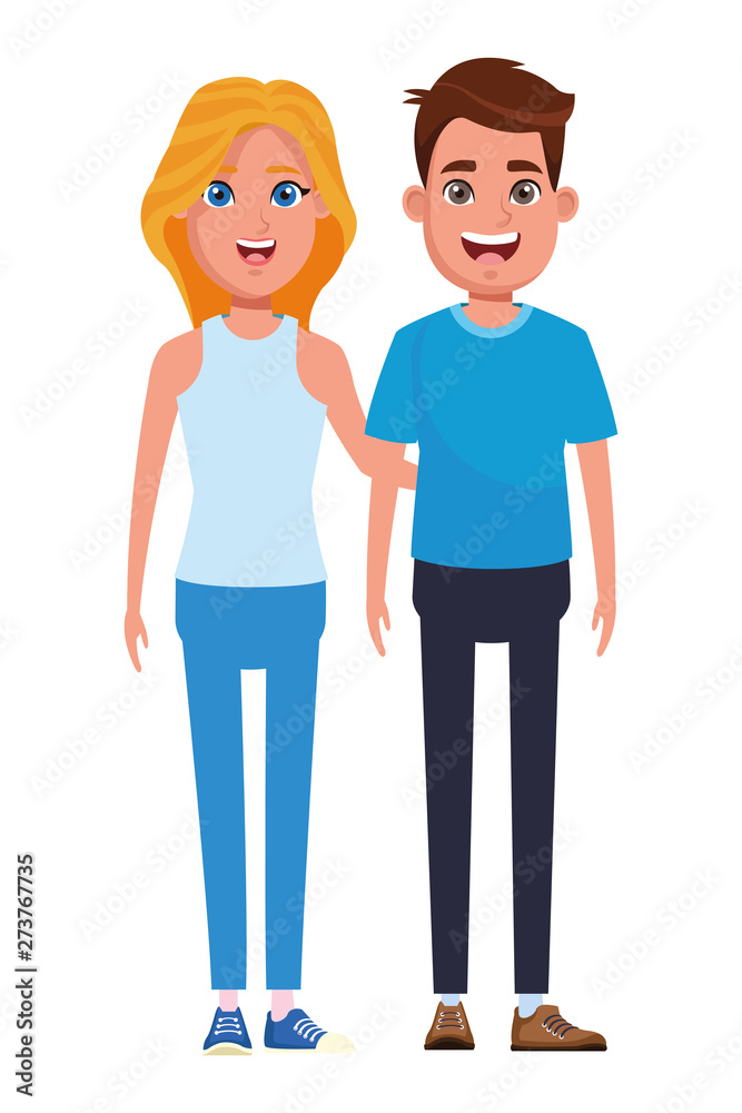 couple avatar cartoon character portrait