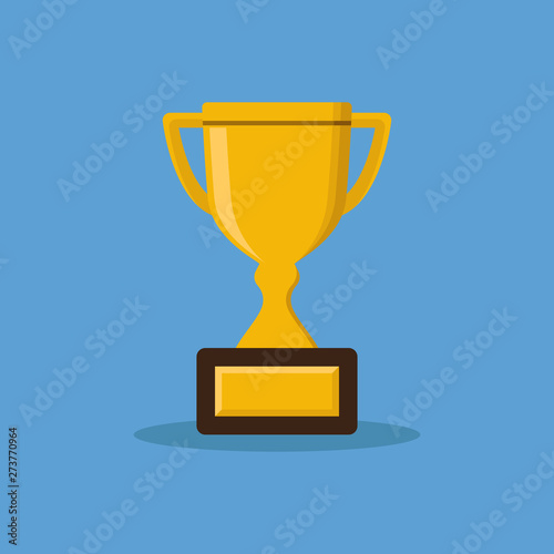Trophy icon flat vector