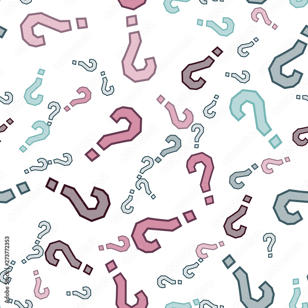 Quiz seamless pattern. Question marks, doubt, faq Quiz seamless pattern. Question marks, doubt, faq