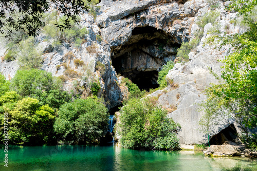 The Cueva del Gato  Cat s Cave  lagoon located near Ronda  Spain