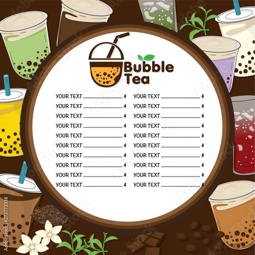 bubble tea menu graphic template