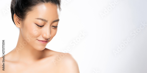 Beautiful Young Asian Woman with Clean Fresh Skin 