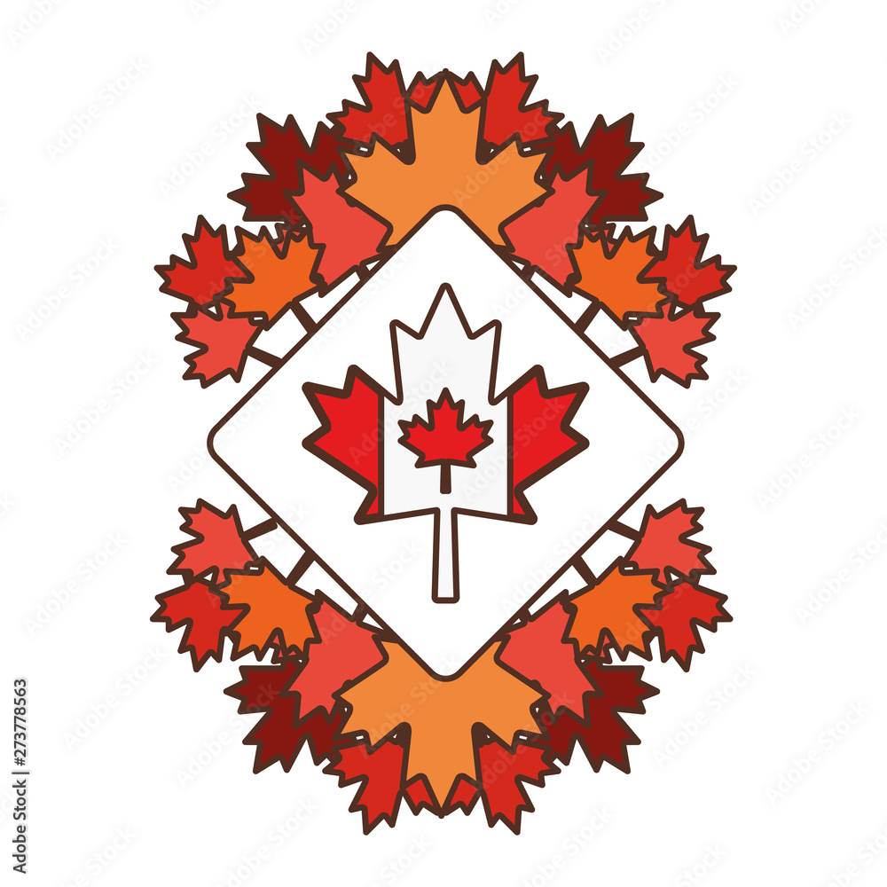 Obraz premium Maple leaf flag and canada symbol design