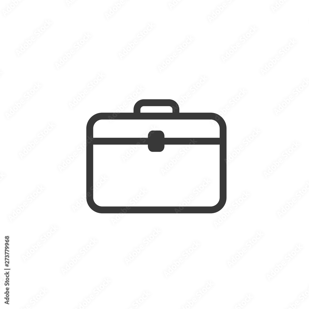 Briefcase icon. Bag symbol. Flat vector sign isolated on white background. Simple vector illustration for graphic and web design.