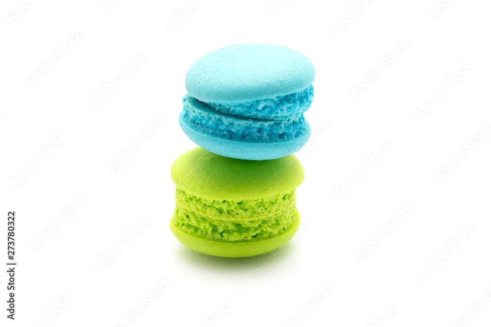 Sweet colourful macaroons isolated on white Sweet colourful macaroons isolated on white