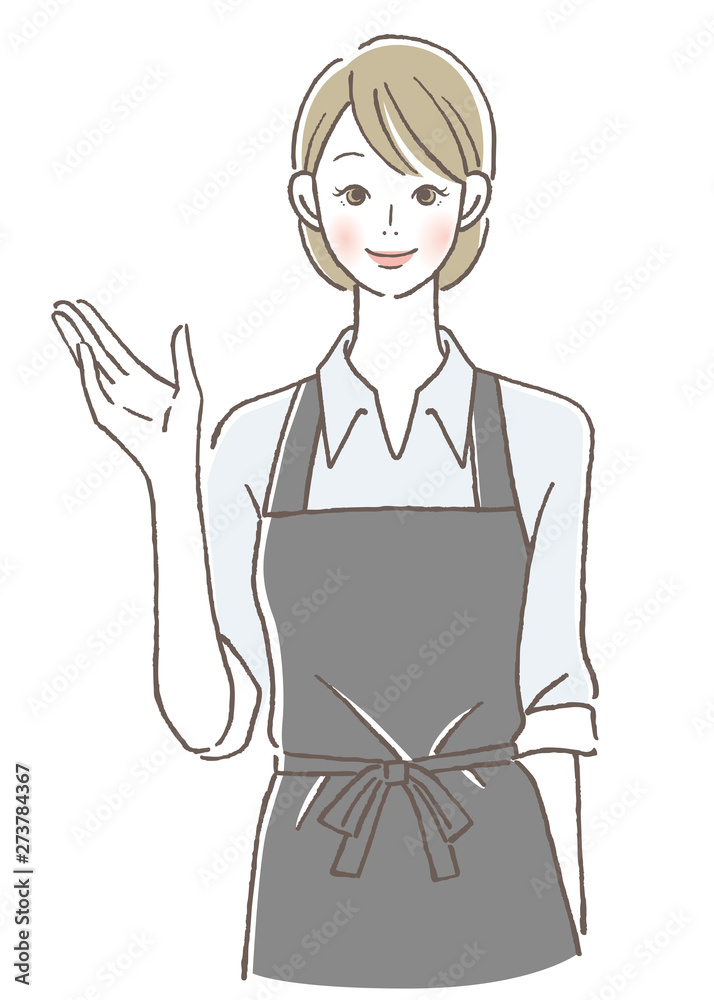 エプロン 案内 女性 エプロン 案内 女性
