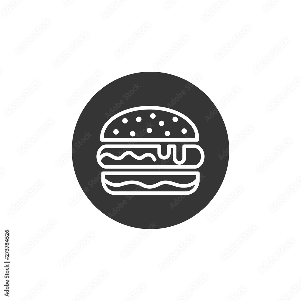 Burger icon. Hamburger,cheeseburger symbol. Flat vector sign isolated on white background. Simple vector illustration for graphic and web design. Burger icon. Hamburger,cheeseburger symbol. Flat vector sign isolated on white background. Simple vector illustration for graphic and web design.