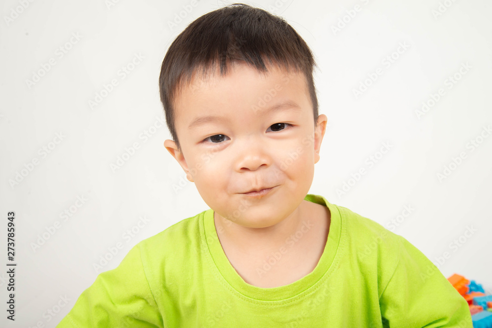Close up Asian toddler boy smile with happy face Close up Asian toddler boy smile with happy face