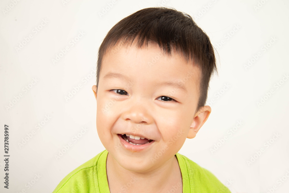 Close up Asian toddler boy smile with happy face Close up Asian toddler boy smile with happy face