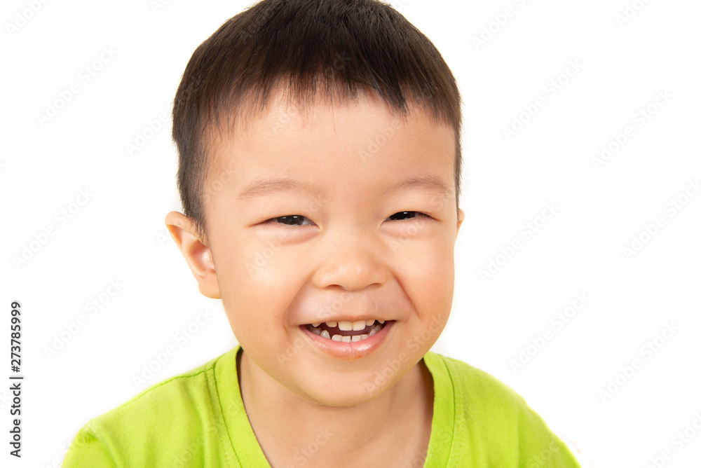 Close up Asian toddler boy smile with happy face Close up Asian toddler boy smile with happy face