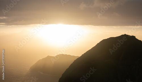 two tone sunrise in the mountains photo