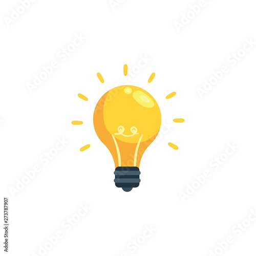 yellow light bulb icon isolated on white