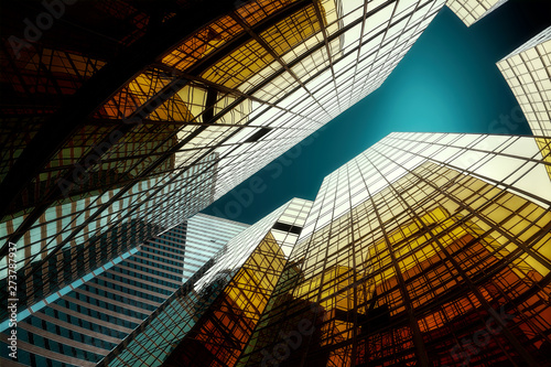 Hong Kong - city of glass, architectural lines in abstract style