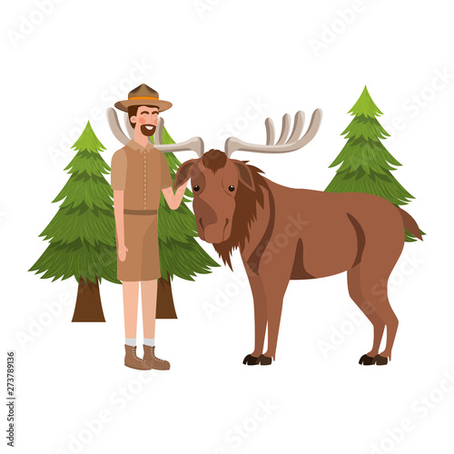 Moose forest animal and ranger of canada design