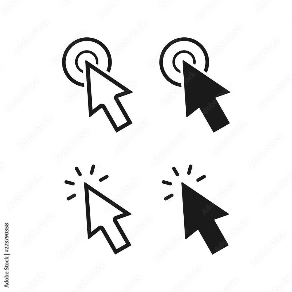 Cursor icons click set vector for web design Cursor icons click set vector for web design