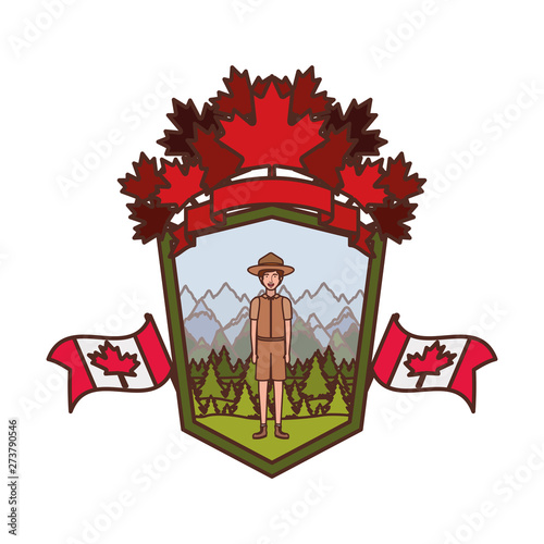 Forest ranger boy cartoon design
