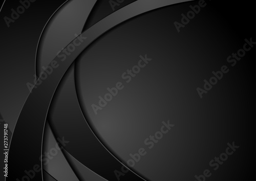 Abstract black corporate waves background