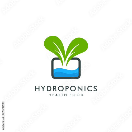 Hydroponics logo template, health food icon design - vector © mouze_art