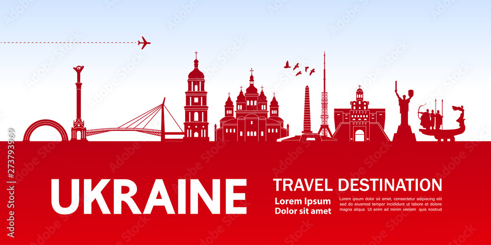 Ukraine travel destination grand vector illustration. Ukraine travel destination grand vector illustration.