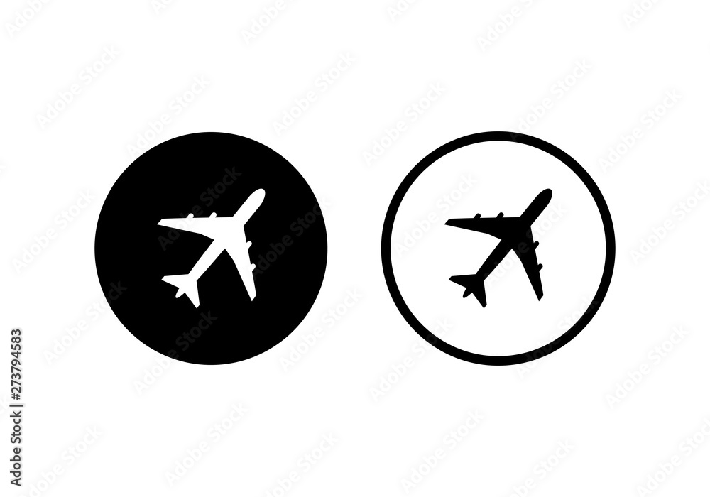 airplane icon Set vector. symbol for web site Computer and mobile.