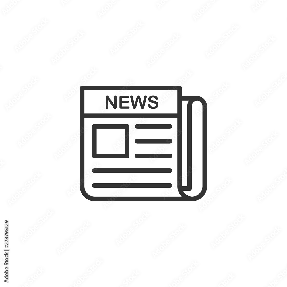 Newspaper icon black color editable. Newspaper symbol Flat vector sign