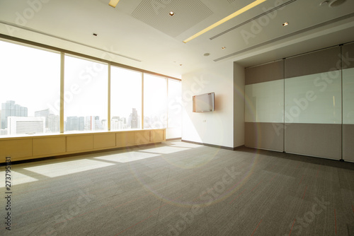 Space of meeting - co space working office room for background with flare lighting