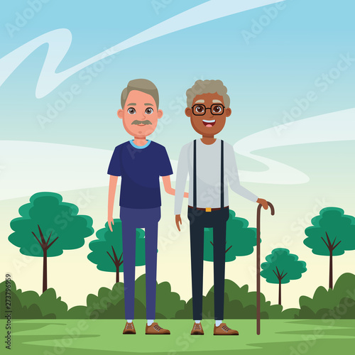 elderly people avatar cartoon character