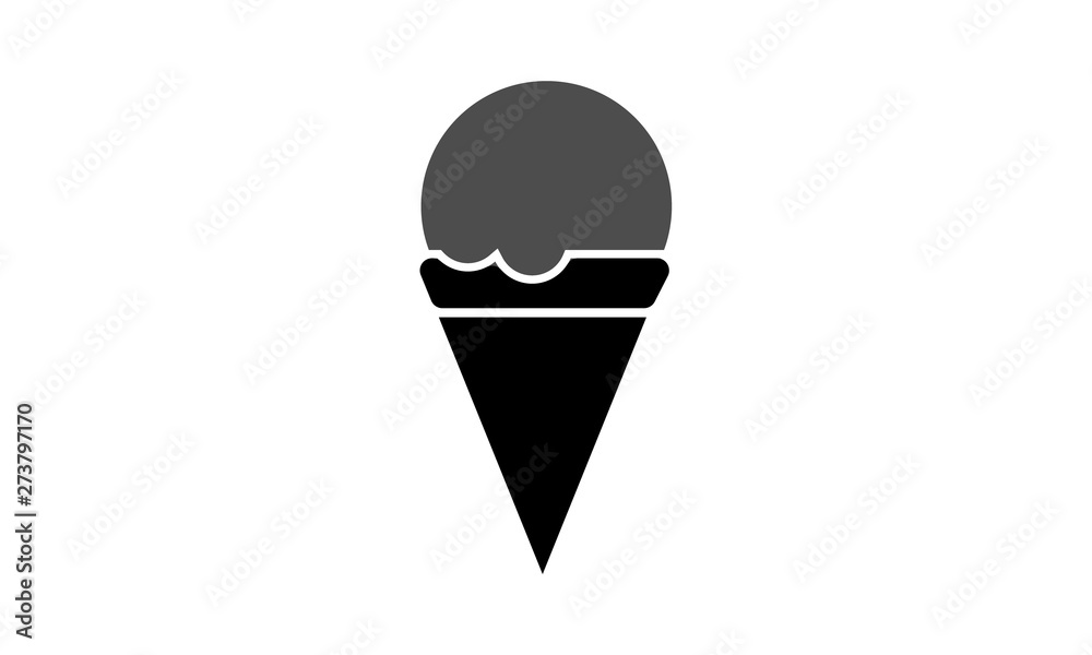 Ice cream cone icon for desserts and sweet treats