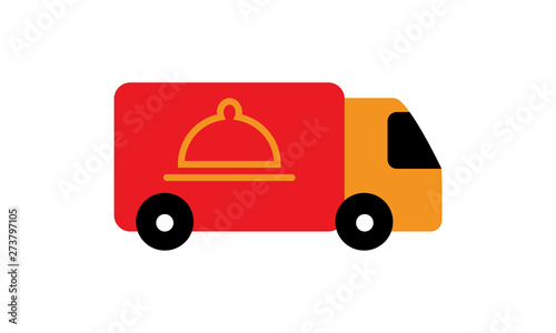 Food truck vector illustration, solid design icon
