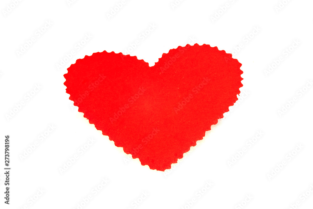 paper heart isolated on white background