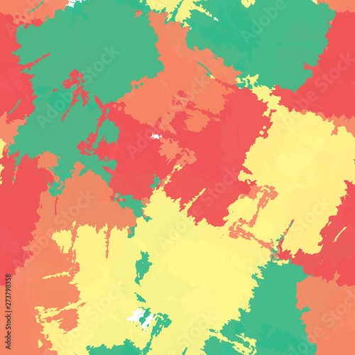 Abstract seamless vector pattern. Repetitive color texture for printing on wrapping paper. Vintage grunge surface paint smears.
