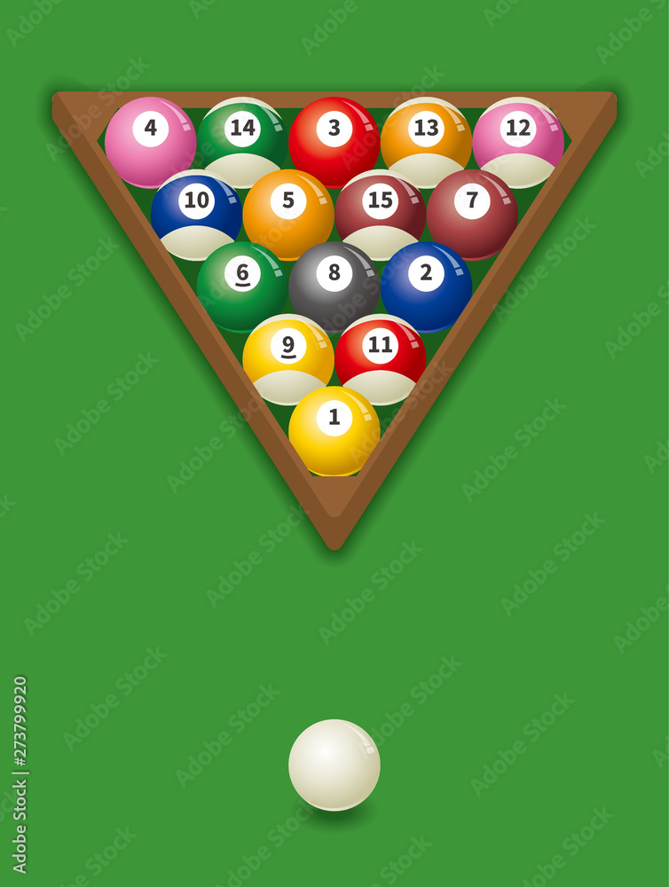 ビリヤード エイトボールのイメージイラスト Stock 벡터 Adobe Stock